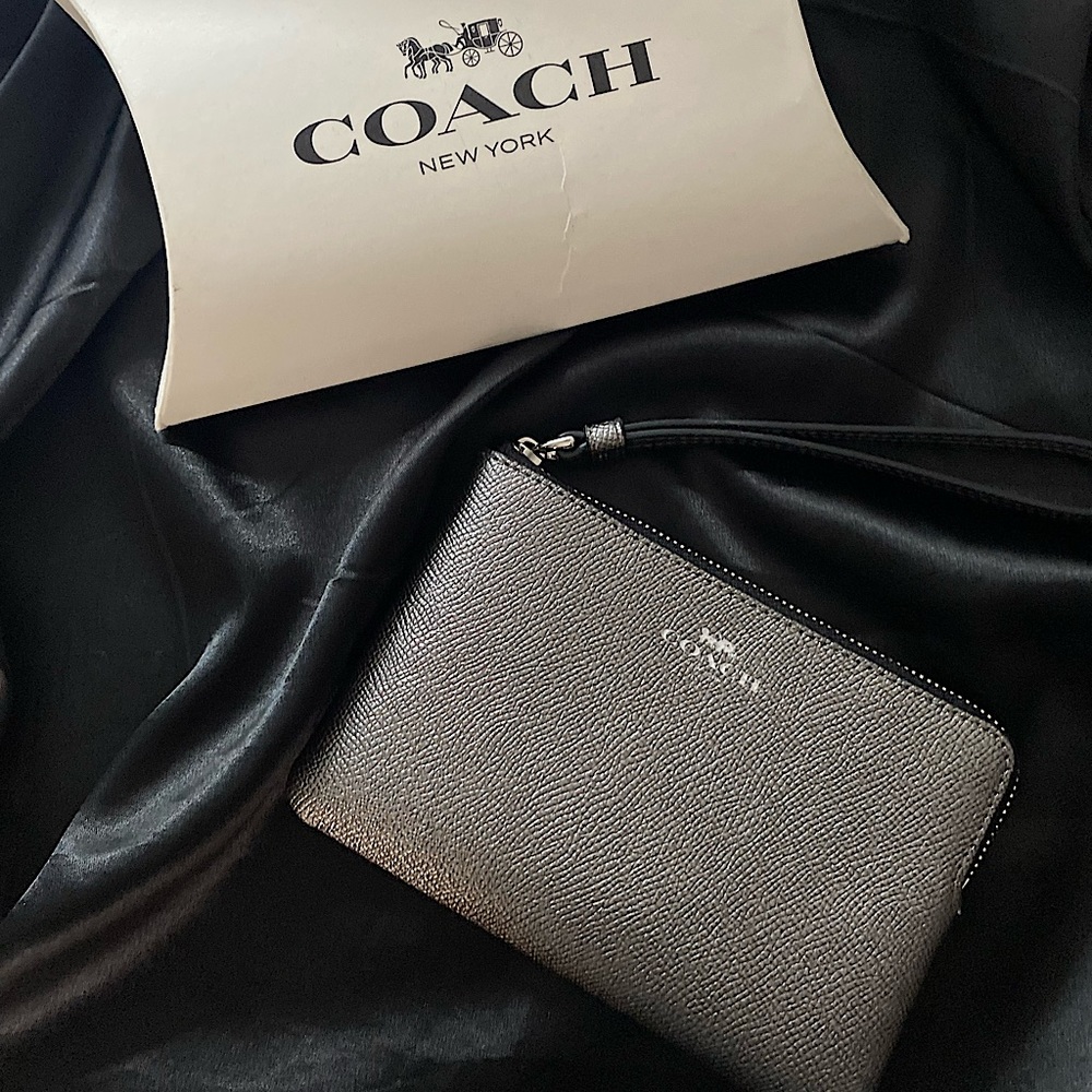 Coach Silver wristlet